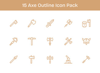 15 Outline Vectors for Axe Theme