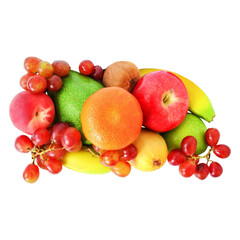 fruits on white background