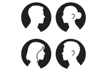Silhouettes male and female. Profiles of abstract people. Unknown or anonymous person vector design and illustration