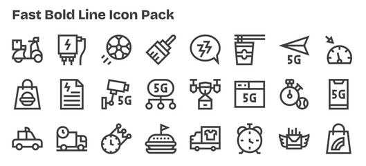 24 Bold Outline Vectors for Fast Theme