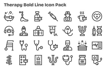 Therapy - 28 Icons in Extra Bold Line Design