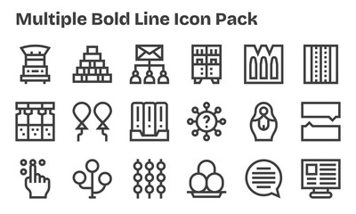 Multiple - 18 Bold Line Vector Illustrations