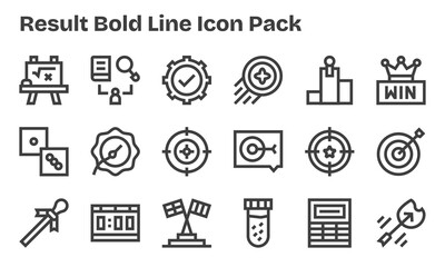 Result Icon Collection - 18 Bold Line Designs