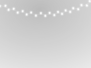 png decorative holiday garland with glowing light ribbon gold string lamp transparent background banner vector festive card celebration winter birthday event new year design