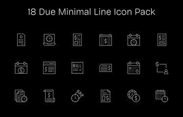 Due Visual Pack - 18 Minimal Line Icons