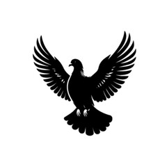 Graceful Flying Pigeon Bird Vector Illustration