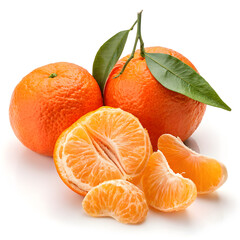 tangerines with leaves