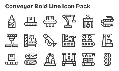 Conveyor Visual Pack - 18 Bold Line Icons