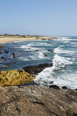 The beach view in Miramar, Porto, Portugal