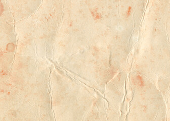 Bloody vintage paper texture. Aged crumpled dirty photo paper.