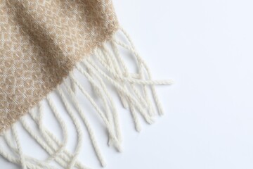 Close up of beige warm blanket
