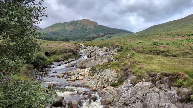 river running through mountains and landscape on the isle of arran