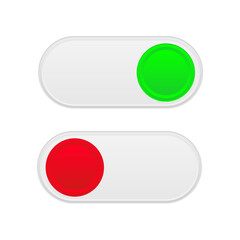 Red and green toggle buttons, switch on and off.