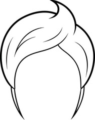 Elegant Voluminous Hairstyle Line Drawing Template