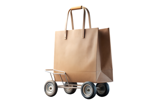 Briefcase with alarm clock 3d rendering isolated on transparent background - Powered by Adobe