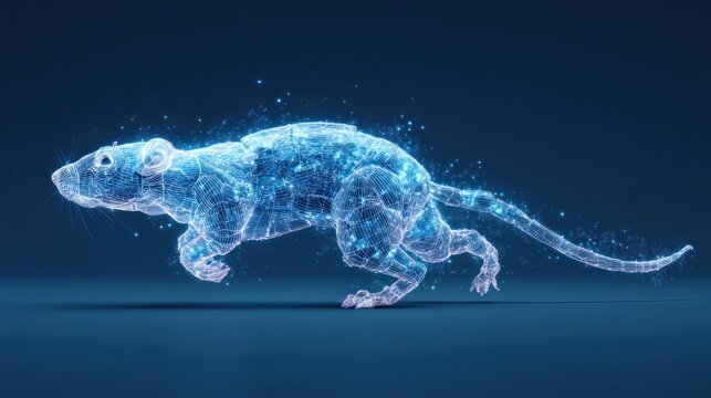 Abstract digital rat running