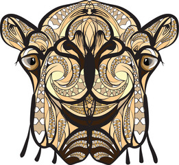 Camel Ethnic Art orange tune Vector editable vector for t-shirt mug wall stickers wallpaper sticker design multipurpose use in high definition format