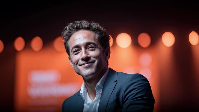 Confident Man Smiles and Looks to Future Prospects