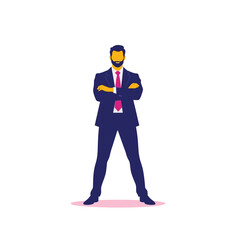 Vector art of confident businessman standing with arms crossed