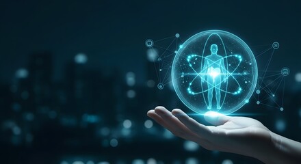 Businessman using digital x-ray human body scan interface 3D rendering