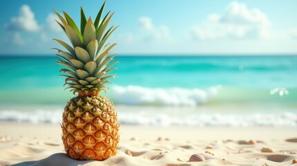 whole pineapple at beach