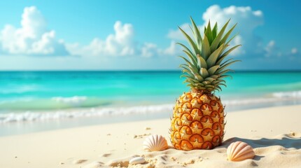 whole pineapple at beach