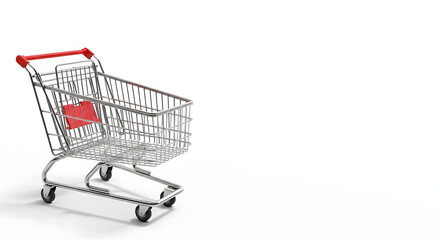 Empty Shopping Cart on White Background
