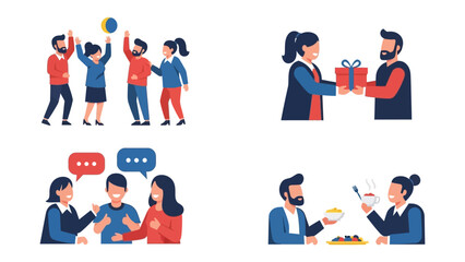 Social Moments in Everyday Life: Capturing a variety of everyday interactions, illustrating the essence of human connections and experiences. From joyous celebrations to intimate gift exchanges.