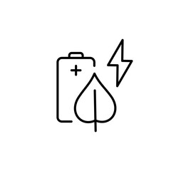 Ecoenergy linear icon. Line customizable illustration. Contour symbol. Vector isolated outline drawing. Editable stroke