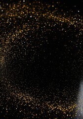 A shimmering array of golden glitter sparkles against a dark background, creating a mesmerizing and festive visual effect.