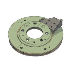 Disk brake isolated 