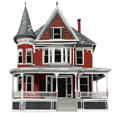 Dollhouse on a white background 