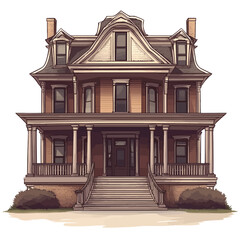 Dollhouse isolated on white 