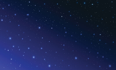Colorful galaxy night sky vector background with milky way, nebula, stardust, and shining stars