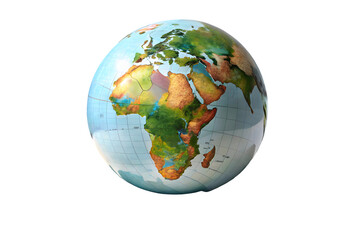 Fototapeta premium Earth globe with piano keyboard around music concept 3d rendering isolated on transparent background