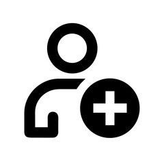 Obraz premium Add new user account profile member plus sign icon vector graphic illustration for web and application design
