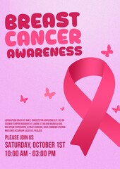 Breast cancer awareness month poster template