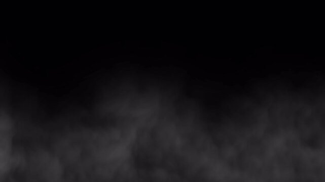 Moving fog smoke overlay on transparent background, looping on alpha channel	