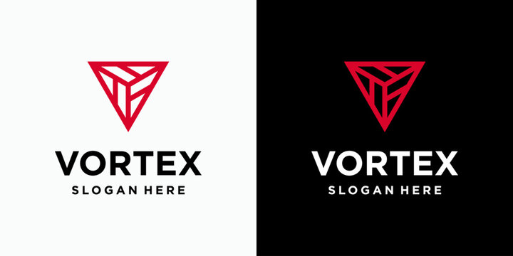 Vector logo design of the initial F in a triangular shield shape with a modern, simple, clean, and abstract style. Icon for business, technology, fitness, outdoor, and personal branding.