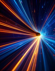 Abstract vibrant tunnel of light