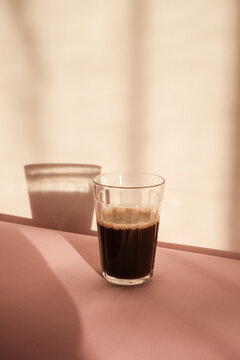 Glass of coffee. Brazilian aesthetic copo americano.