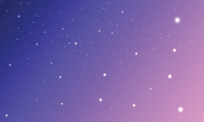 Colorful galaxy night sky vector background with milky way, nebula, stardust, and shining stars