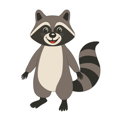Funny Raccoon Mascot Standing Upright Vector Illustration