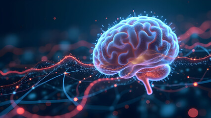 Obraz premium 3D Render of AI CPU Chipset on PCB - Variant 2