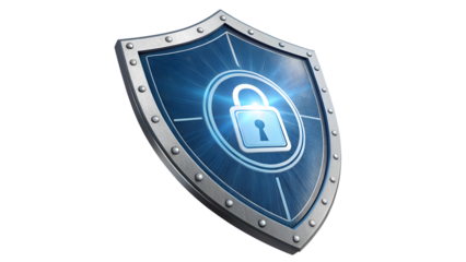 security shield on white isolated on white background  