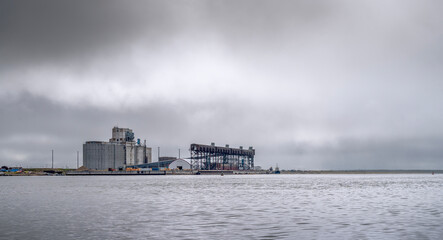 View of the Port of Churchill as seen from the Churchill River in Manitoba, Canada