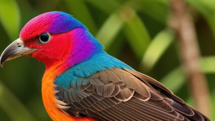 Obraz premium Close-up of a vibrant tropical bird.