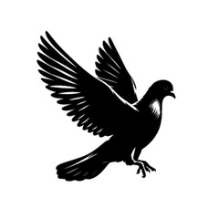 Realistic Flying Pigeon Bird Vector Illustration