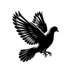 Elegant Flying Pigeon Bird Vector Illustration