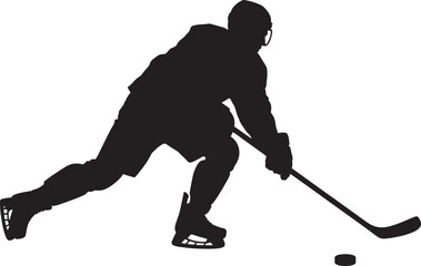 Fototapeta premium Hockey player silhouette vector